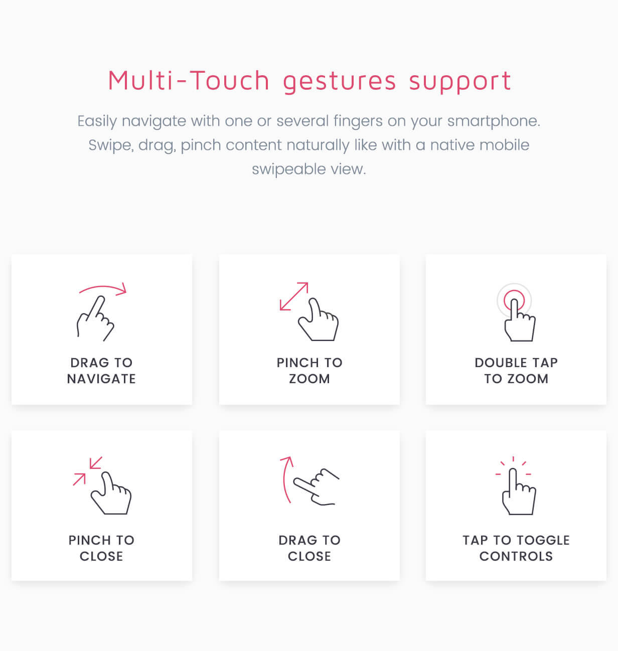 Modulobox WordPress plugin touch gestures